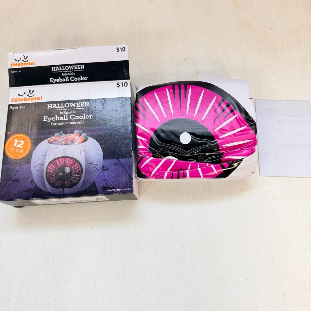 Way To Celebrate Halloween Inflatable Eyeball Cooler 12 Inch Party Decor New